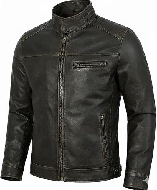 Men's Premium Black Leather Motorcycle Jacket